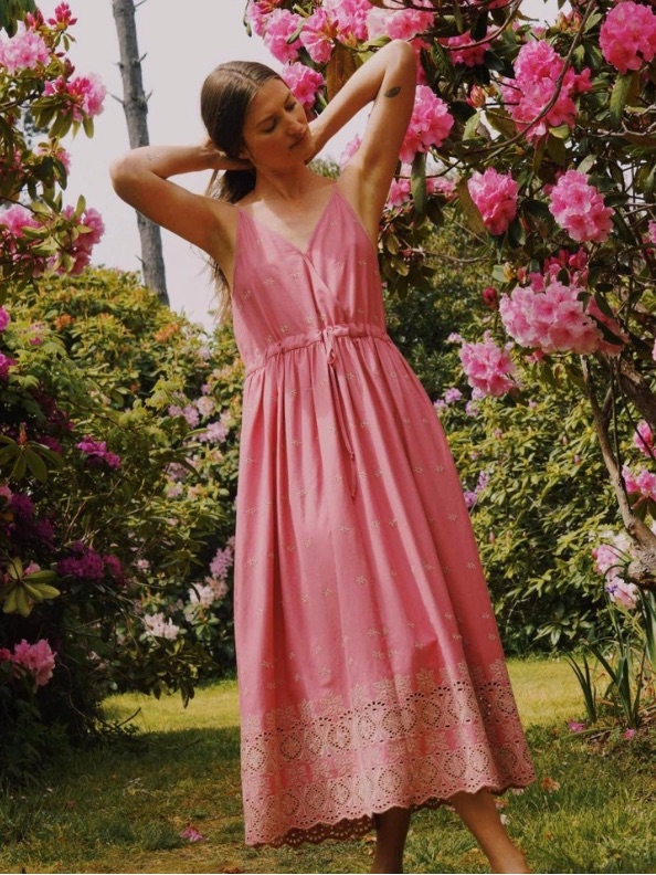 Nwt Christy Dawn The Lincoln Dress In Cherry Blossom Embroidery Small